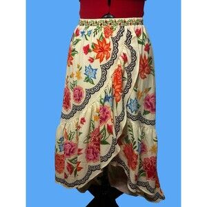 Altar'd State Floral High Low Skirt Size Small